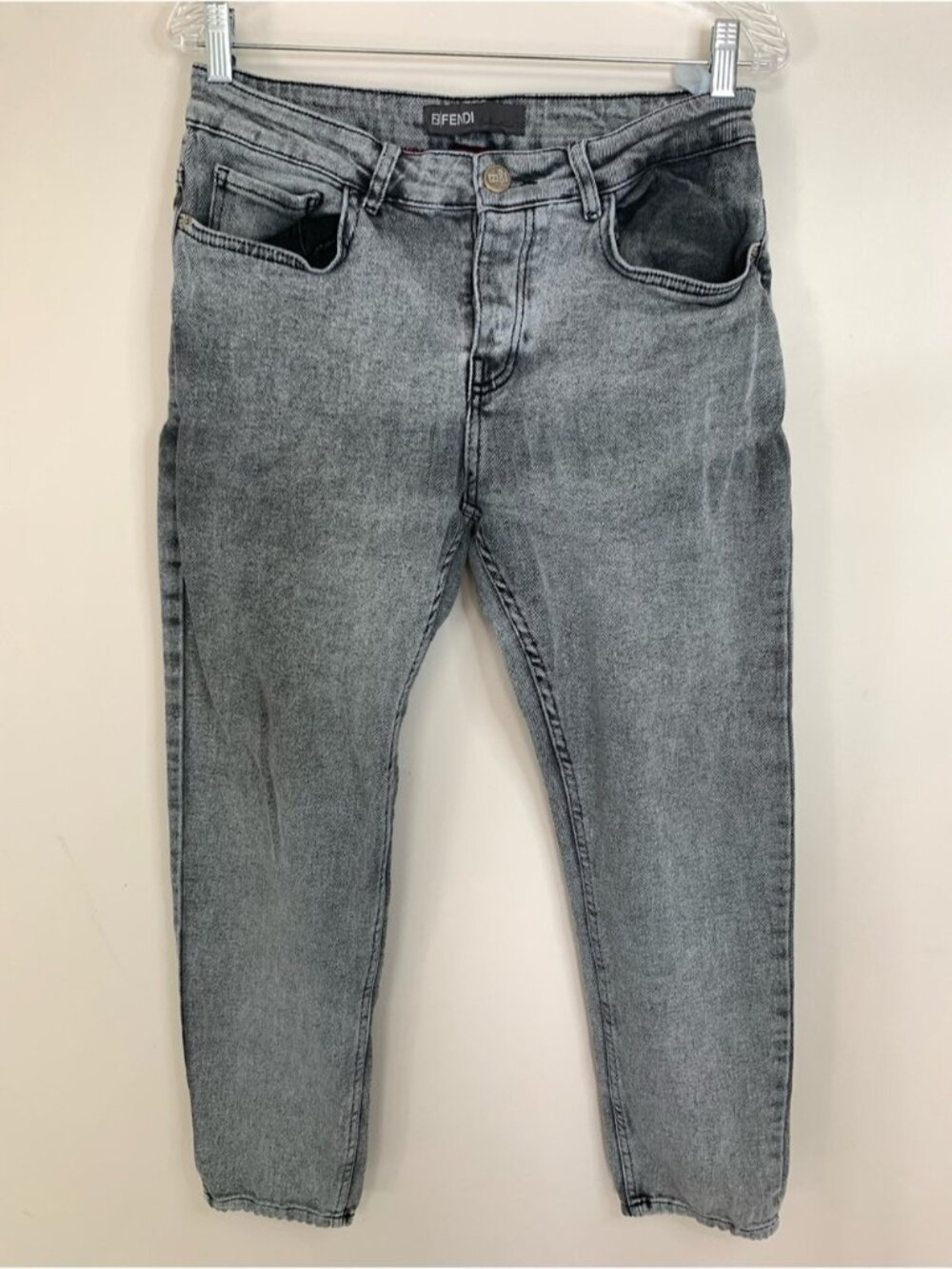 Fendi Grey Jeans Distressed